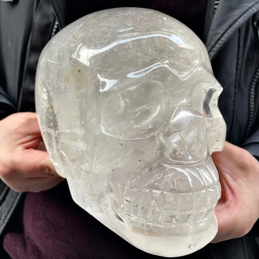 Лабораторный прибор 10.45LB TOP Natural Rainbow clear quartz skull Hand Carved C