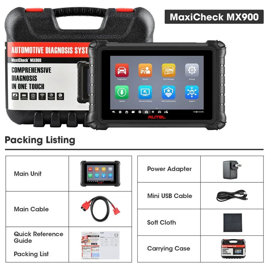 Диагностический сканер 2026 Autel MaxiCOM MK900 Car Full System Bidirectional Di