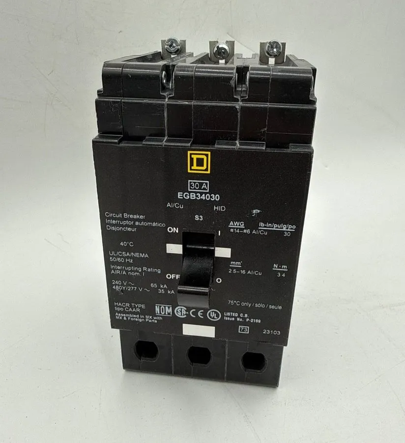 Автоматический выключатель Square D EGB34030 30 amp 35kA@480v Bolt on EGB Circui
