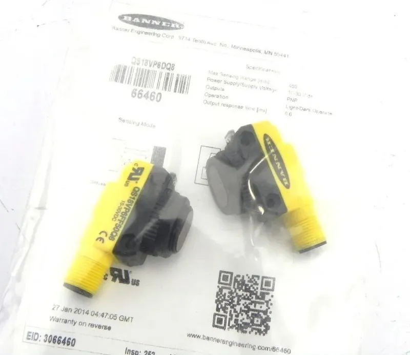 Фотоэлектрический датчик BANNER QS18VP6DQ8 All Purpose Photoelectric Sensor 10-3