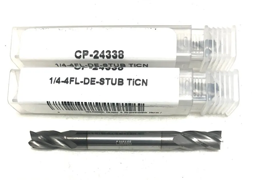 Режущий инструмент 1/4" 4 Flute Square Double End Mill Stub Carbide Plus CP-2433