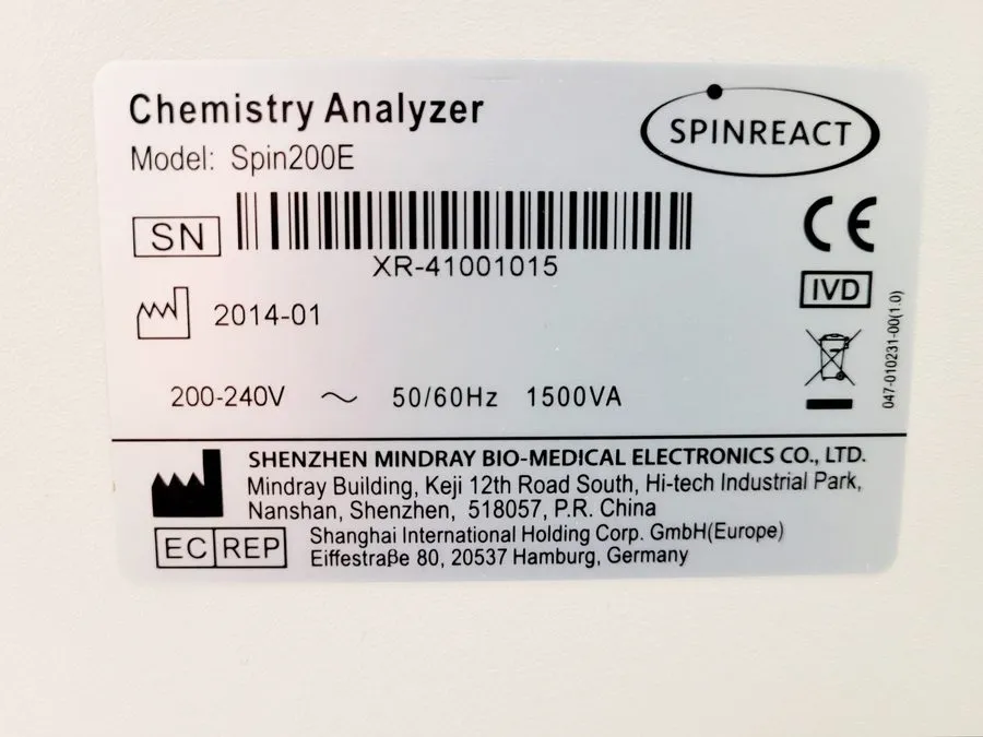 Анализатор SPINREACT Spin200E Chemistry Analyzer w/ Software Lab — фото лота 4