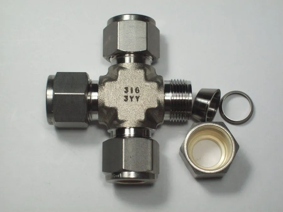 Фитинг Swagelok 1/2" Stainless Steel Union Cross Tube Fitting (SS-810-4)