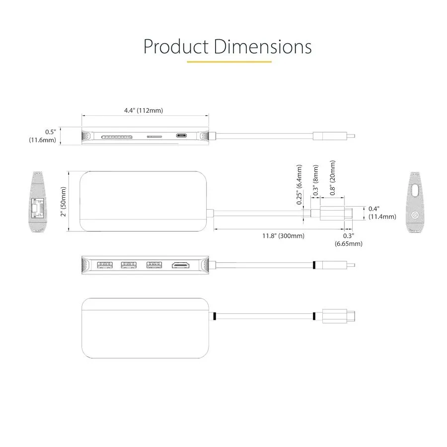 Полиграфическое оборудование StarTech 8-in-1 USB-C Travel Dock, 4K HDMI or VGA,  — фото лота 1