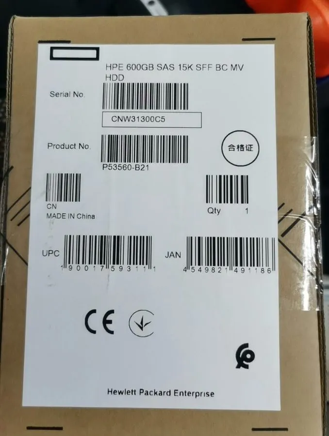 Сервер HPE P54680-001 P53560-B21 600GB SAS 12G 15K 2.5" ENT Server HDD Hard Driv