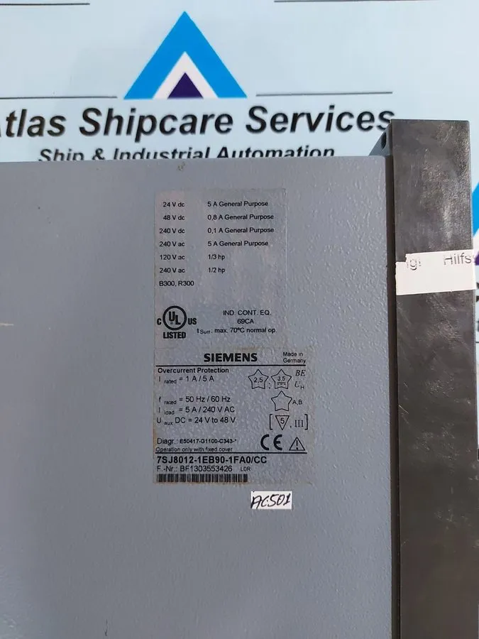 Реле защиты SIEMENS 7SJ8012-1EB90-1FA0/CC SIEMENS OVERLOAD PROTECTION RELAY