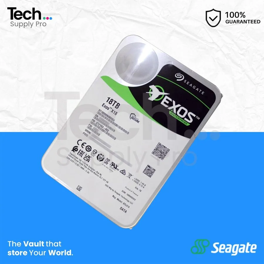 Жёсткий диск ST18000NM000J Seagate Exos X18 3.5" 18TB SATA 6Gb 7.2K Enterprise H