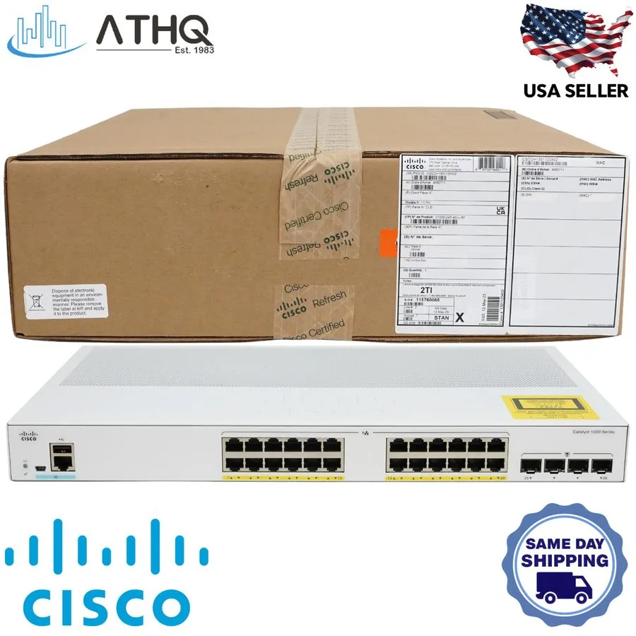 Коммутатор C1000-24P-4G-L Catalyst 1000 24-Port Gigabit PoE+ Switch 4x1G SFP 195