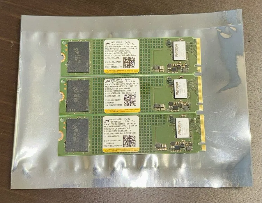 SSD-накопитель Micron 2450 256GB M.2 2230 PCIe 4.0 Gen4 x4 SSD MTFDKBA256TFK