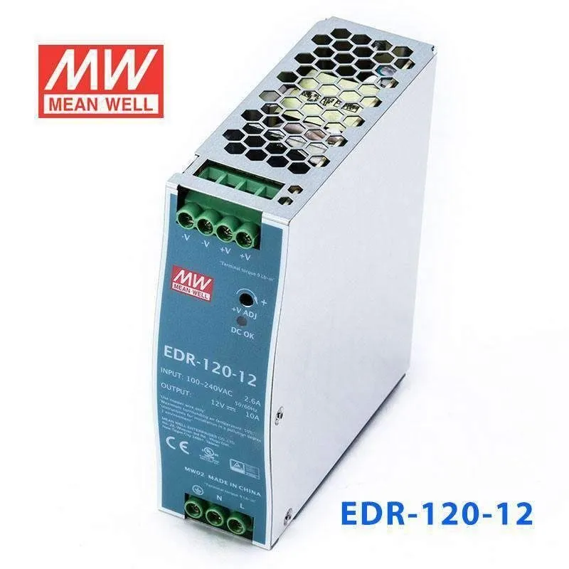 Блок питания Mean Well EDR-120-12 120W 12VDC 10A DIN Rail Switchmode Power Suppl