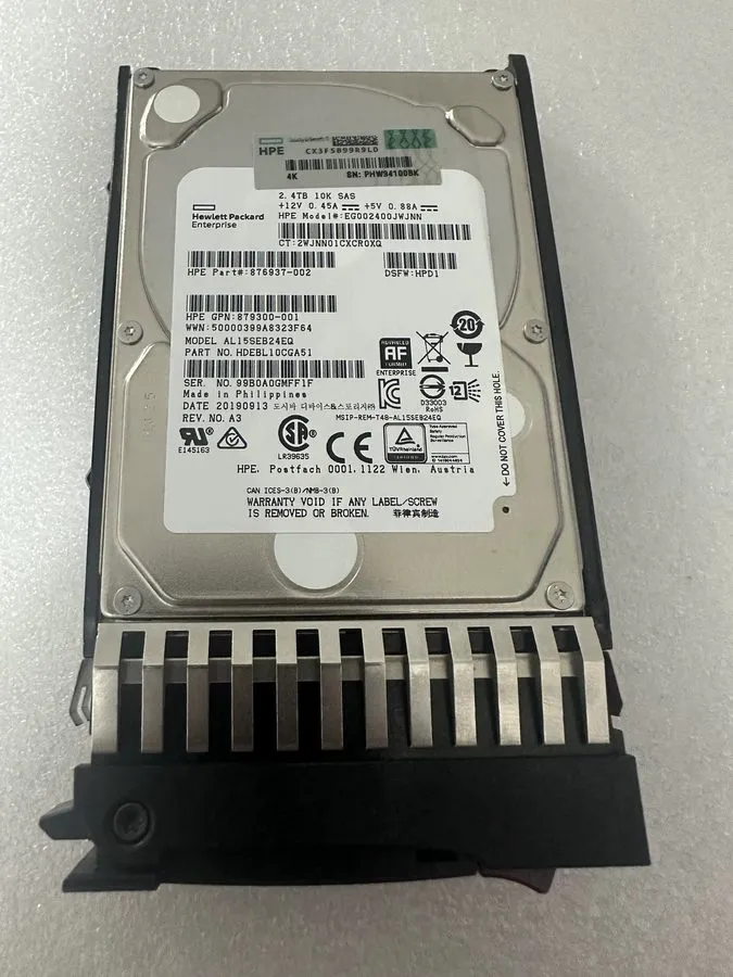 Жёсткий диск HPE 2.4TB 10K SAS HDD EG002400JWJNN 876937-002 879300-001