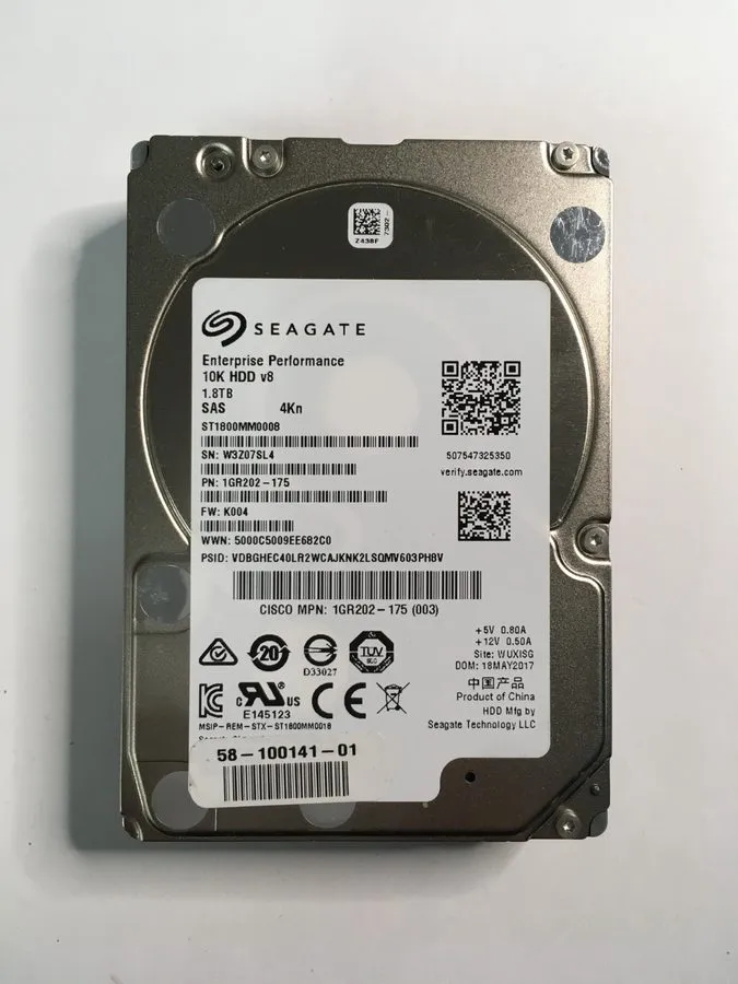 Жёсткий диск Seagate ST1800MM0008 1.8TB 4Kn SAS 12Gbps 10K 2.5in Hard Drive HDD