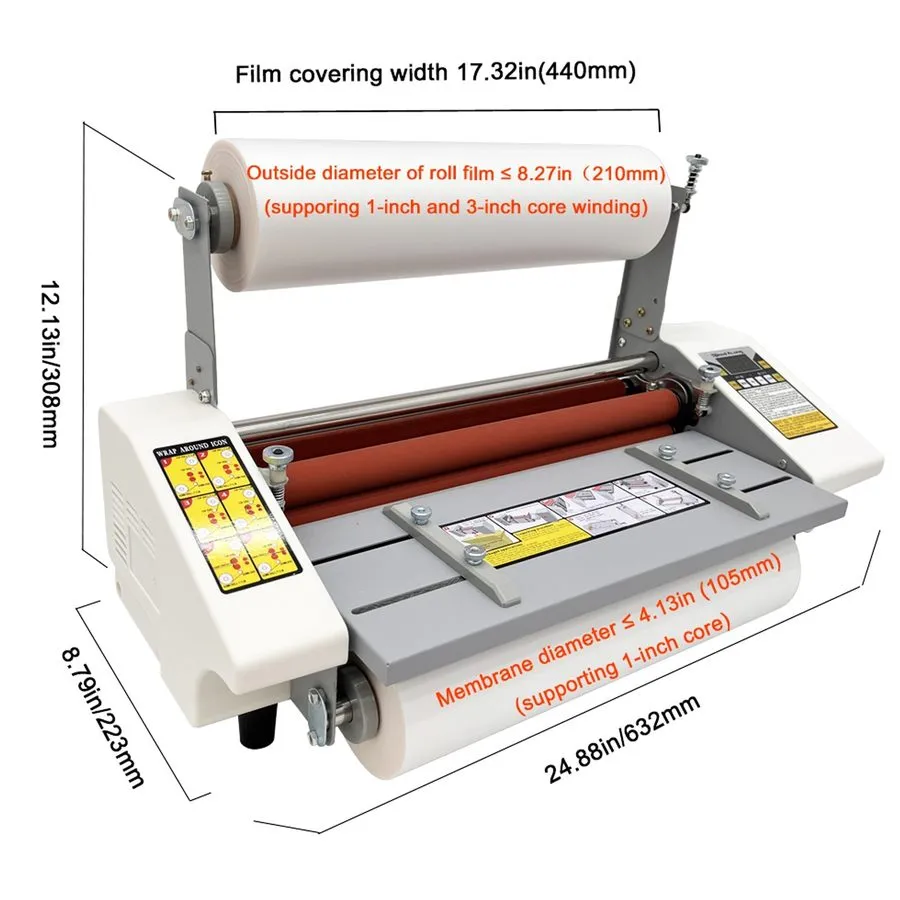 Ламинатор Electric A2 High Speed Hot Cold Roll Laminator Machine 17.3in A2 Roll 