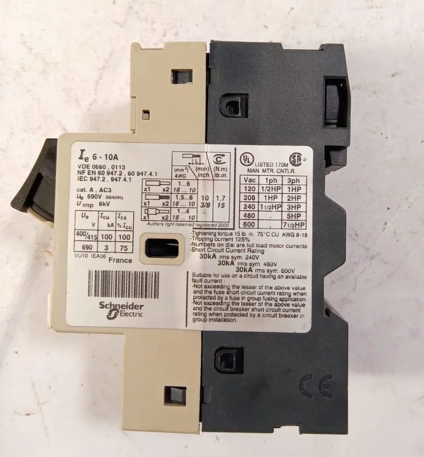 Автоматический выключатель TELEMECANIQUE 6-10 AMP MOTOR CIRCUIT BREAKER 3 POLE 6