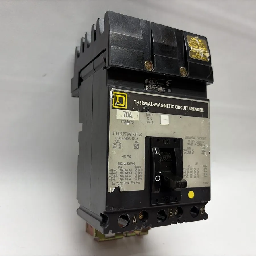 Автоматический выключатель Square D FC34070 70A 3P 480V I-Line Molded Case Circu — фото лота 2
