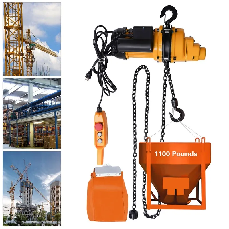 Таль 0.5Ton/1Ton Electric Chain Hoist Winch w/ 13' ft 20Mn2 Chain 110V Remote Co — фото лота 1