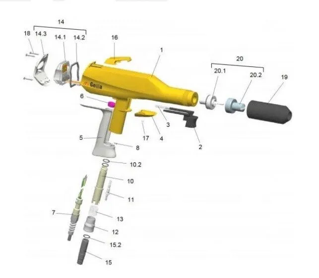 Кабель 1002100 Electrostatic Powder Coating Spray Gun 6M Cable — фото лота 2