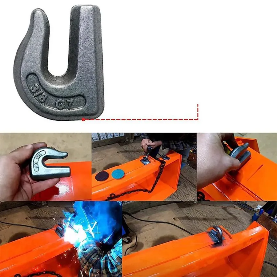 Складское оборудование 8 Weld On Grab Chain Hooks 3/8" G70 Wll 6,600 Bucket Trai