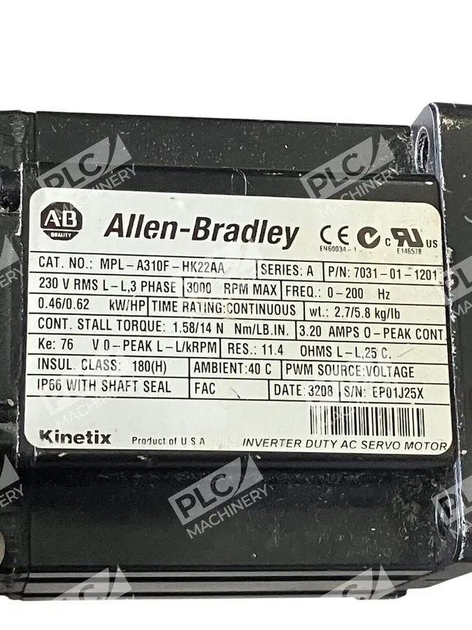 Серводвигатель High Quality Allen Bradley MPL-A310F-HK22AA Servo Motor