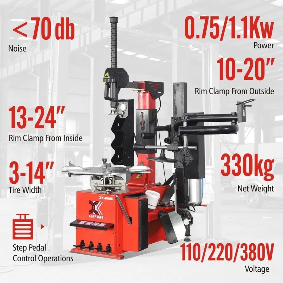 Шиномонтажный станок XK-806D Tire Changer Machine 10-24" Rim Clamp Helper Arm Au — фото лота 1