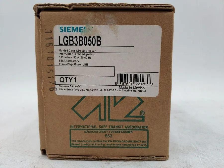 Автоматический выключатель SIEMENS LGB3B050B Circuit Breaker 50A 3P 480V 3PH LGB