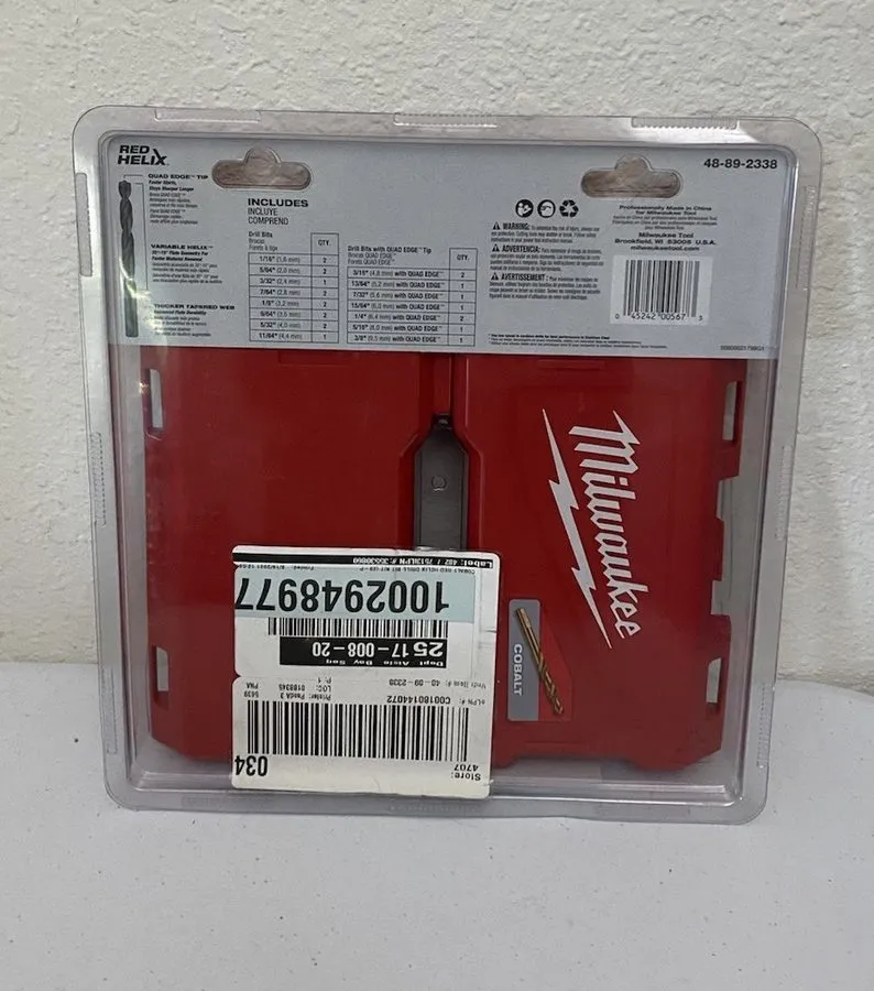 Режущий инструмент Milwaukee 48-89-2338 Red Helix Cobalt Drill Bit Set 1/16-3/8"