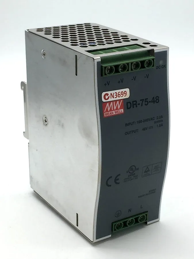 Блок питания Mean Well DR-75-48 Power Supply AC/DC Din Rail Out 48VDC1.6A In 240
