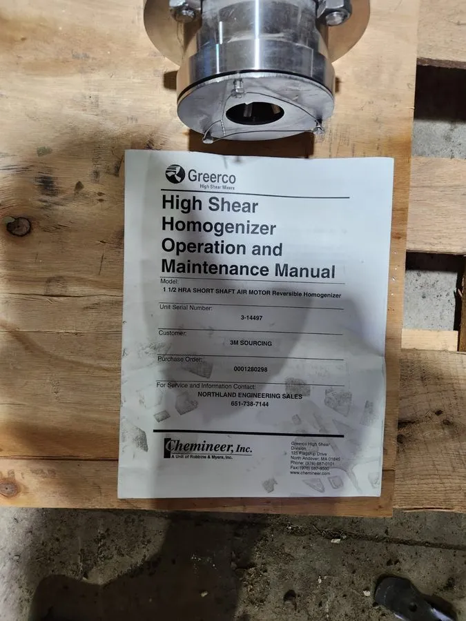 Гомогенизатор Greerco 1-2HR2004 1 1/2 HP high shear emulsifier homogenizer mixer — фото лота 1