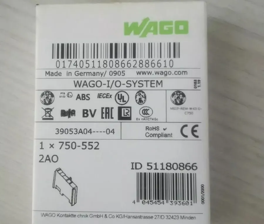 Модуль ввода-вывода WAGO 750-552 2 AO 24 VDC Analog Output Module