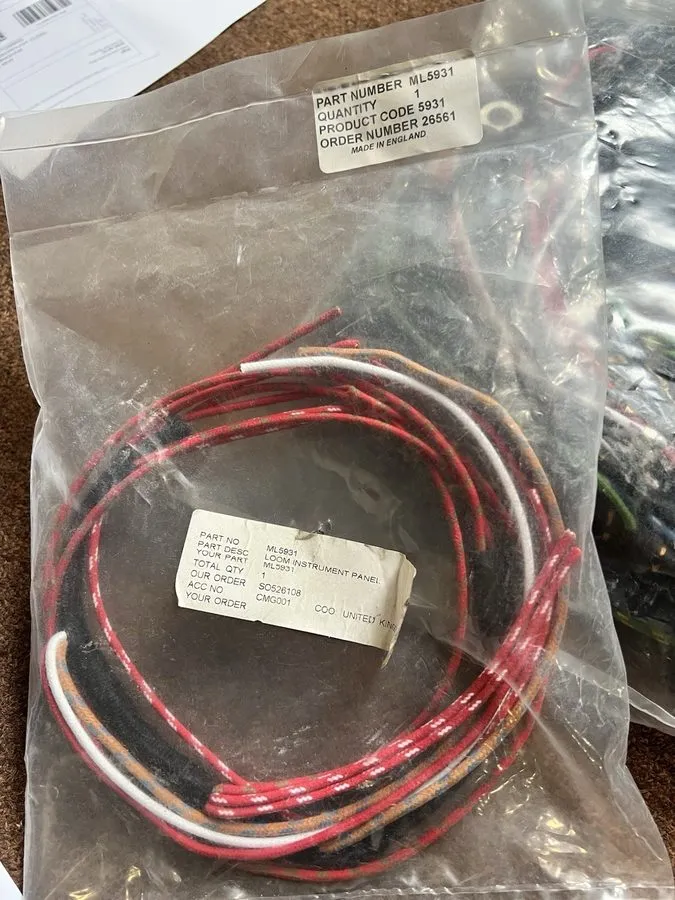 Жгут проводов MG, T-TYPE TF Wiring Harness, main loom, lacquer-braid Inc Dash Lo — фото лота 2