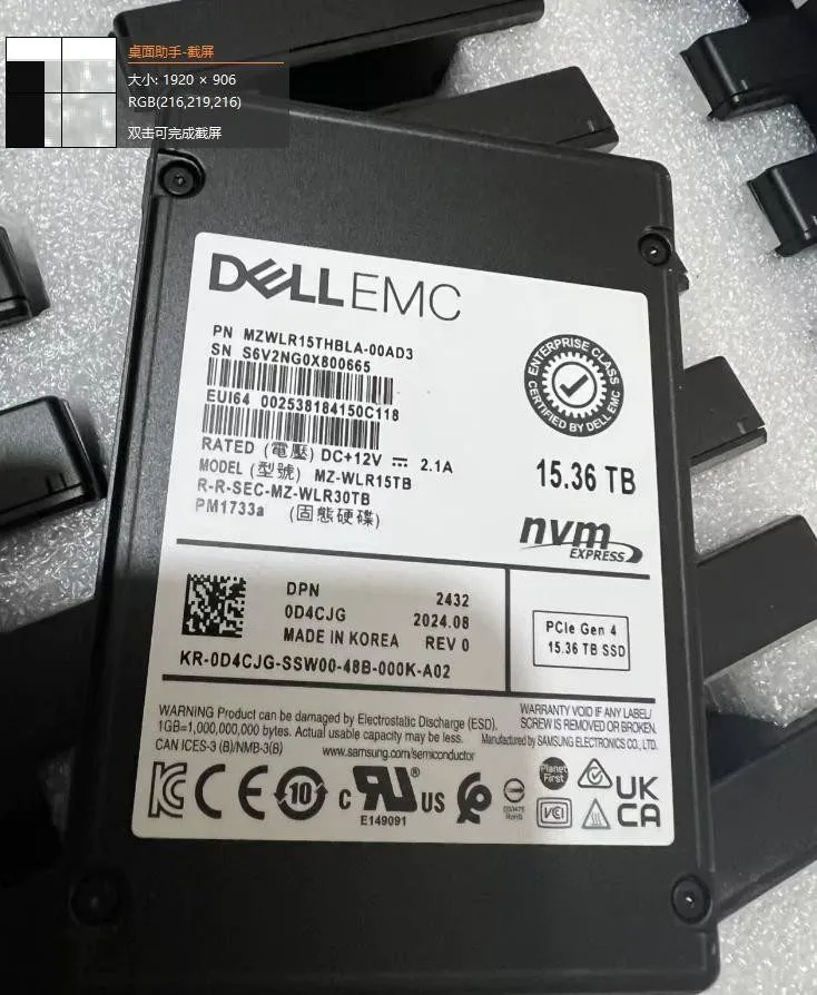 SSD-накопитель Samsung PM1733A 15.36TB DELL SSD 2.5" U.2 NVME PCIe Gen 4 MZWLR15