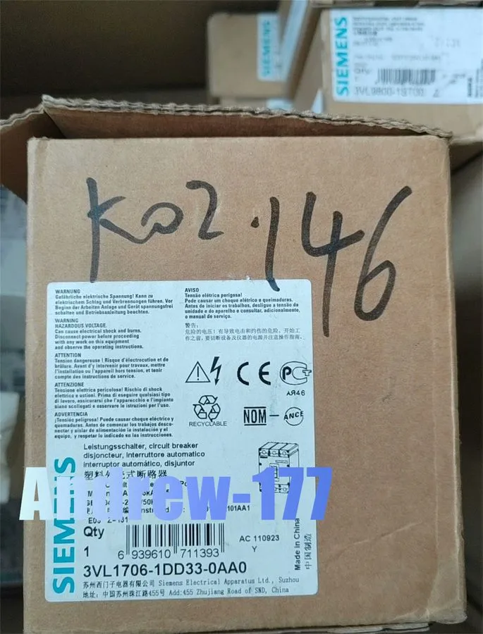 Автоматический выключатель Siemens Circuit Breaker 3VL1706-1DD33-0AA0 VL160X N 6
