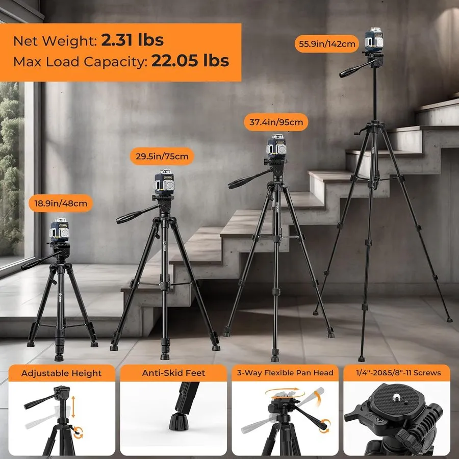 Нивелир CIGMAN 3D Laser Level with Tripod,Remote Control,Compact Design,4000mAh 