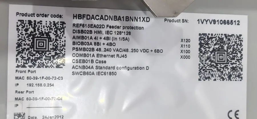 Реле защиты ABB REF615E_E HBFJAEAGNEA1BAA11E FEEDER PROTECTION RELAY REF615E