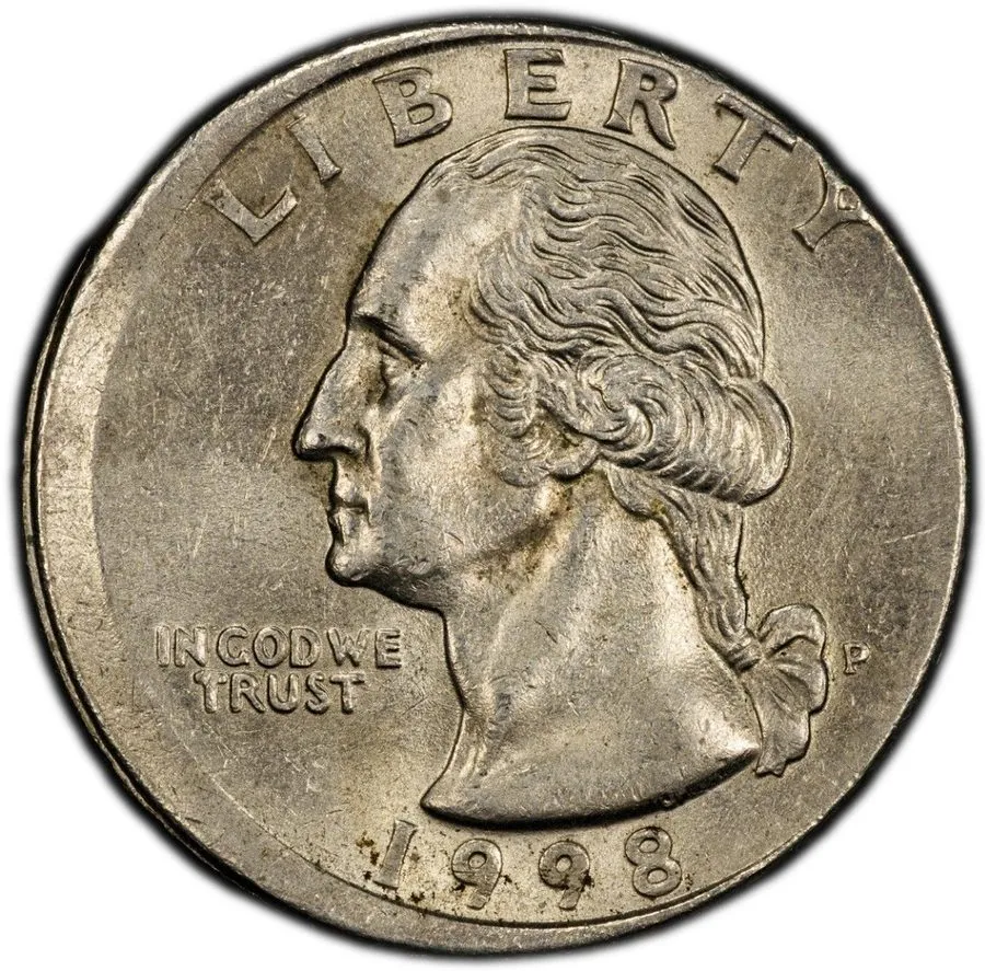 Лабораторный прибор PCGS 1998-P 25C Washington Quarter ( Error: Struck 5% Off-Ce — фото лота 1