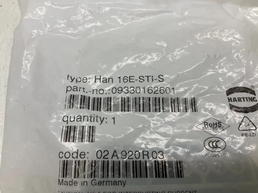 Разъём Harting Han 16E-STI-S Insert Connector 09330162601