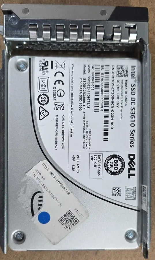 SSD-накопитель 09F3GY DELL /Intel DC S3610 Series SSDSC2BX800G4R 800GB 2.5 inch 