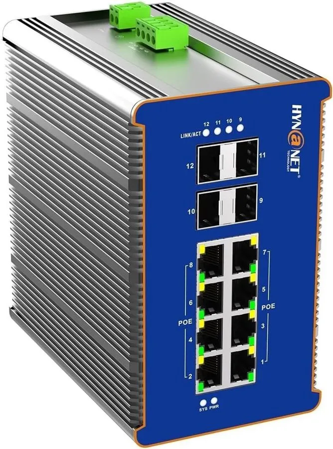 Коммутатор Industrial 802.3bt L2+ Managed 8 Port PoE++ Switch, 4 x SFP Port, 111