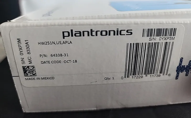 Plantronics Supra Plus HW251N Black Headband Headset