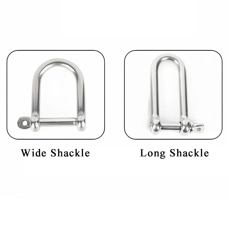 Такелажная скоба Long D Shackle Dee Shackles Stainless Steel A2 Long Lifting Rig