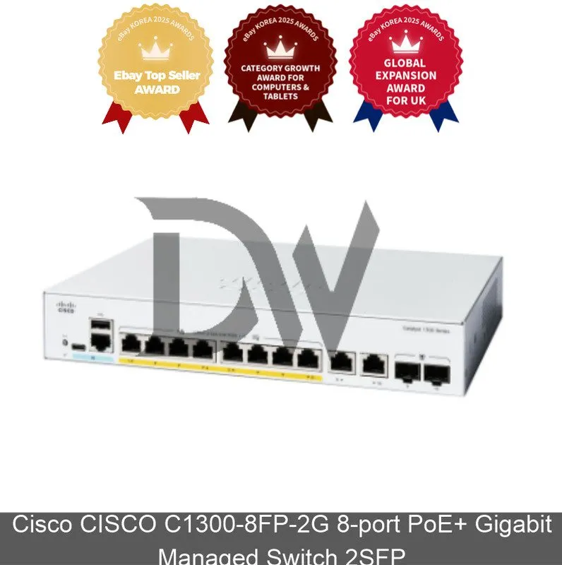 Коммутатор Cisco C1300-8FP-2G 8-Port Full PoE+ 120W Catalyst 1300 Switch