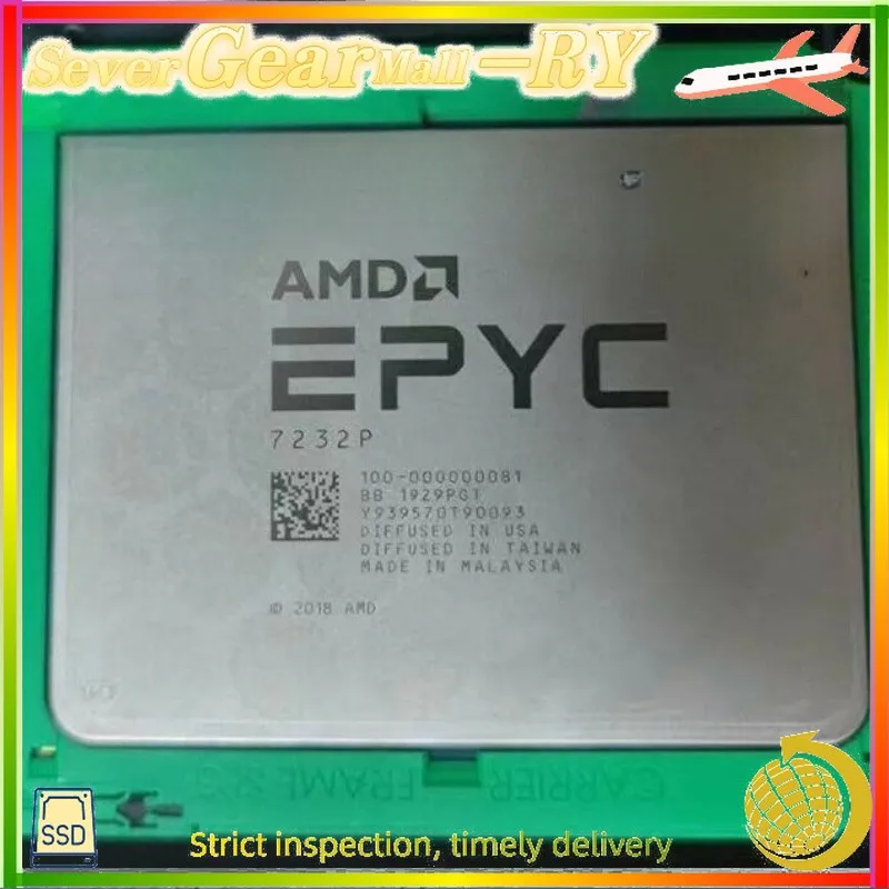 Процессор AMD EPYC 7232P Rome 3.10GHz 8-core 32MB SP3 TDP 120W CPU processor Unl