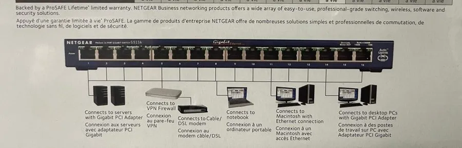 Коммутатор Netgear ProSafe Unmanaged Plus FS116E 16 Port 10/100 Fast Ethernet Sw