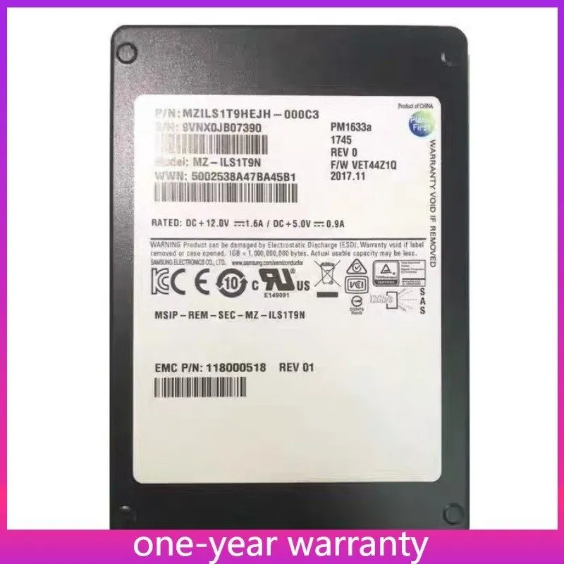 SSD-накопитель Samsung PM1633a 1.92TB SSD EMC SAS 12Gb/s Solid State Drive MZILS