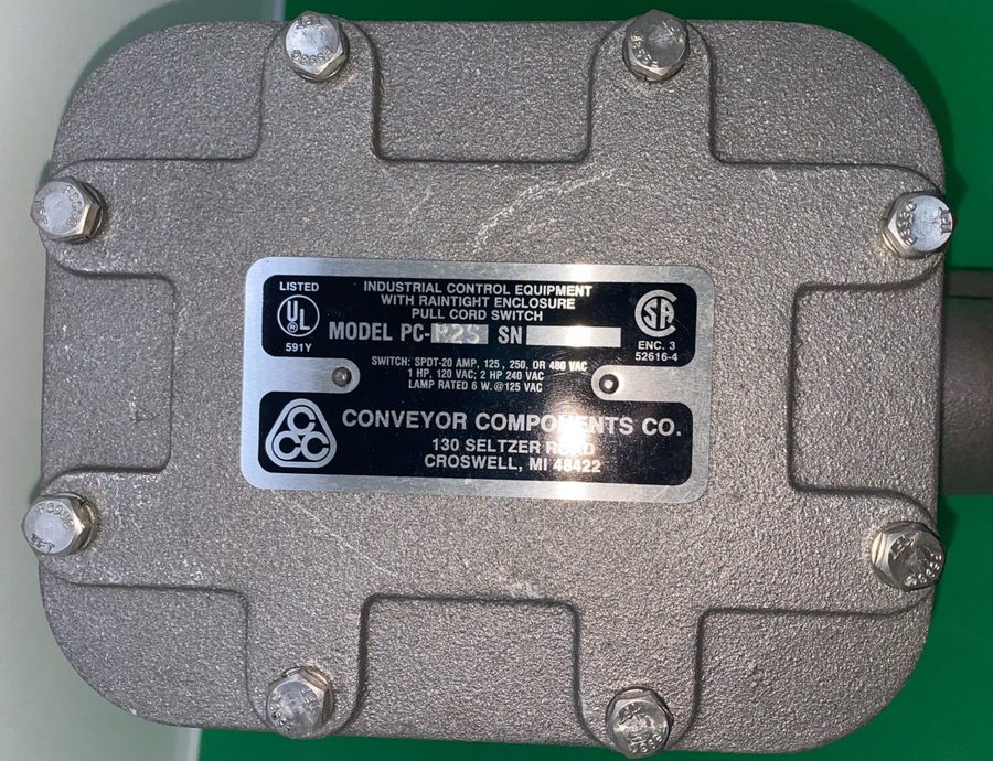 Коммутатор Conveyor Components Model PC-R2S Pull Cord Safety Stop Switch — фото лота 1