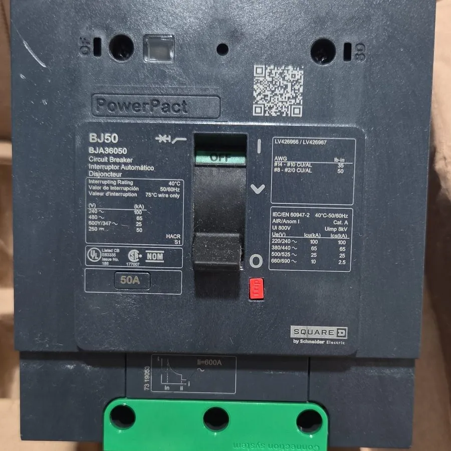 Автоматический выключатель SQUARE D BJA36050 POWERPACT CIRCUIT BREAKER I-LINE 3P — фото лота 2