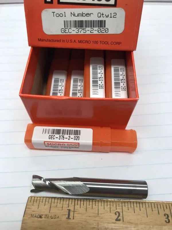 Режущий инструмент 1/2 2 FLUTE SE 45 DEGREE HH CARBIDE END MILL W/.010cr. MICRO1