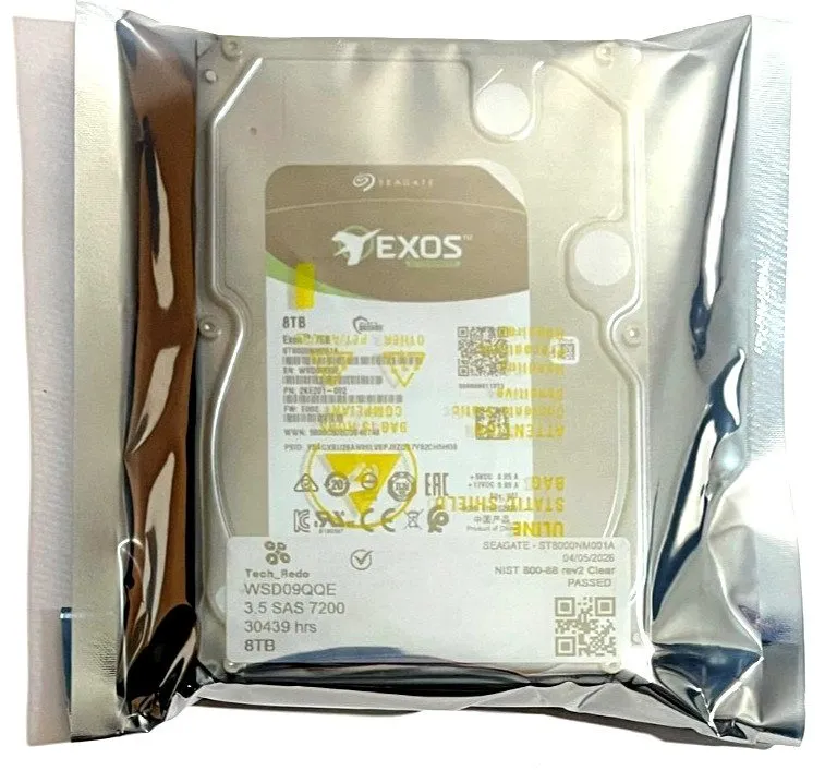 Жёсткий диск Seagate Exos 7E8 ST8000NM001A 8TB 3.5” 7.2K RPM 512e Enterprise SAS