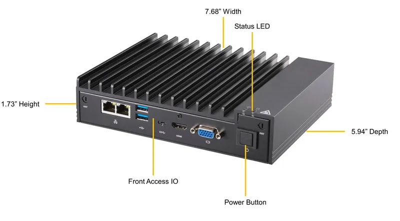 Сервер Supermicro SYS-E50-9AP-N5 Box PC (CSE-E50, A2SAP-H, 5LAN)