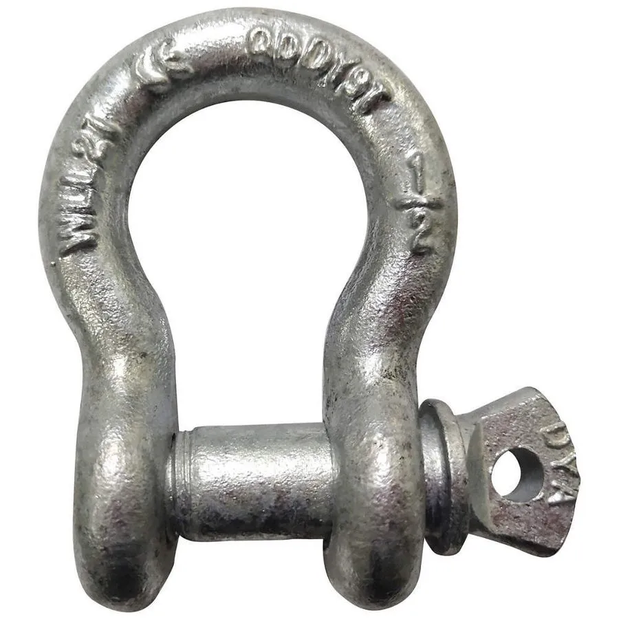 Такелажная скоба GRAINGER APPROVED 55AY08 Anchor Shackle,Screw Pin,1/2" Body Siz — фото лота 1